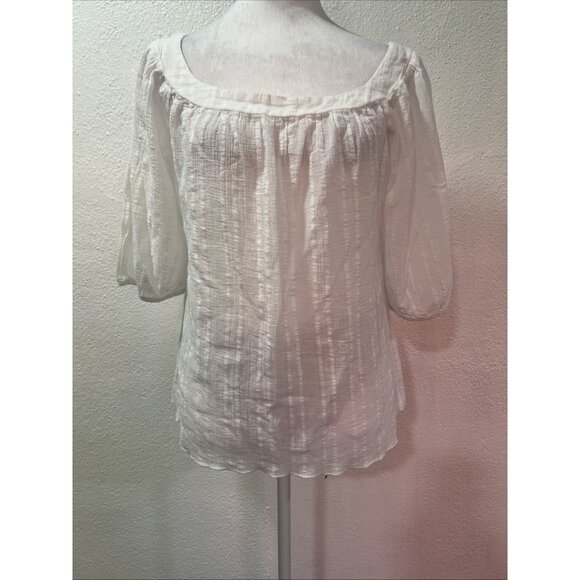 Speechless round Neck Blouse Sz L Off White Lace Embroidered 100% cotton - Picture 1 of 9